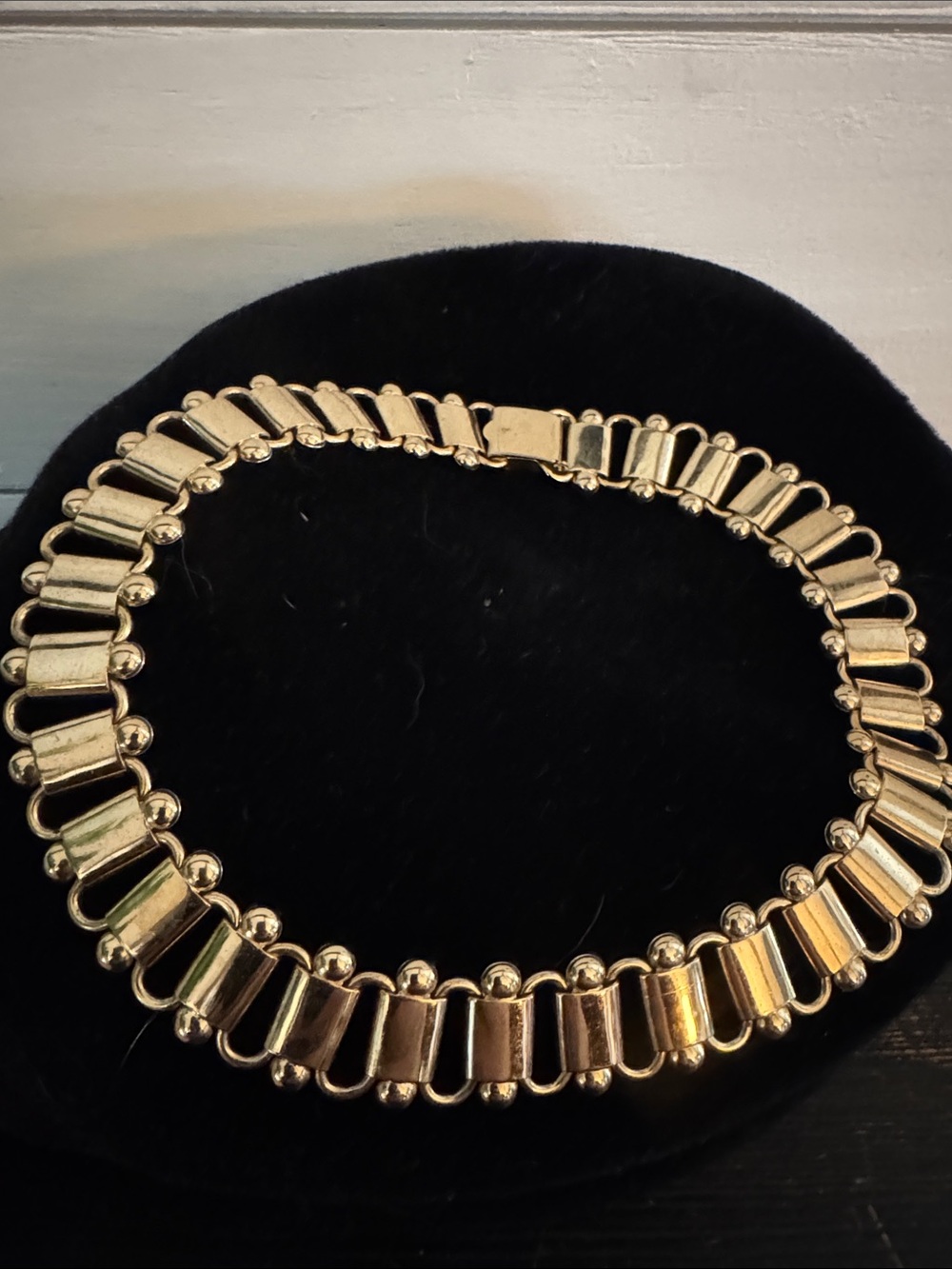 Gold-Tone Statement Collar Necklace - Women Jewelry vintage by Marino